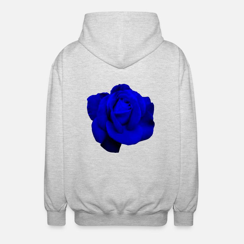 Blaue Rose - Unisex Kapuzenjacke - Hellgrau meliert