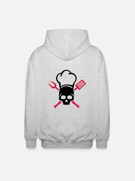 grillen__totenkopf_skull_2__f2 - Unisex Hooded Jacket - light heather grey