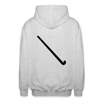 Hockey - Unisex Kapuzenjacke - Hellgrau meliert - Hinten - AI Model Male 185 light (185cm)