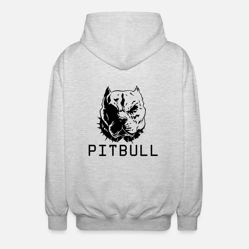 pitbull dog - Unisex Kapuzenjacke - Hellgrau meliert