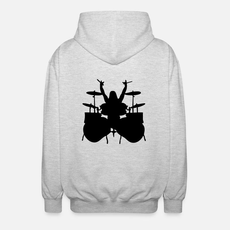 drummer - Unisex Kapuzenjacke - Hellgrau meliert