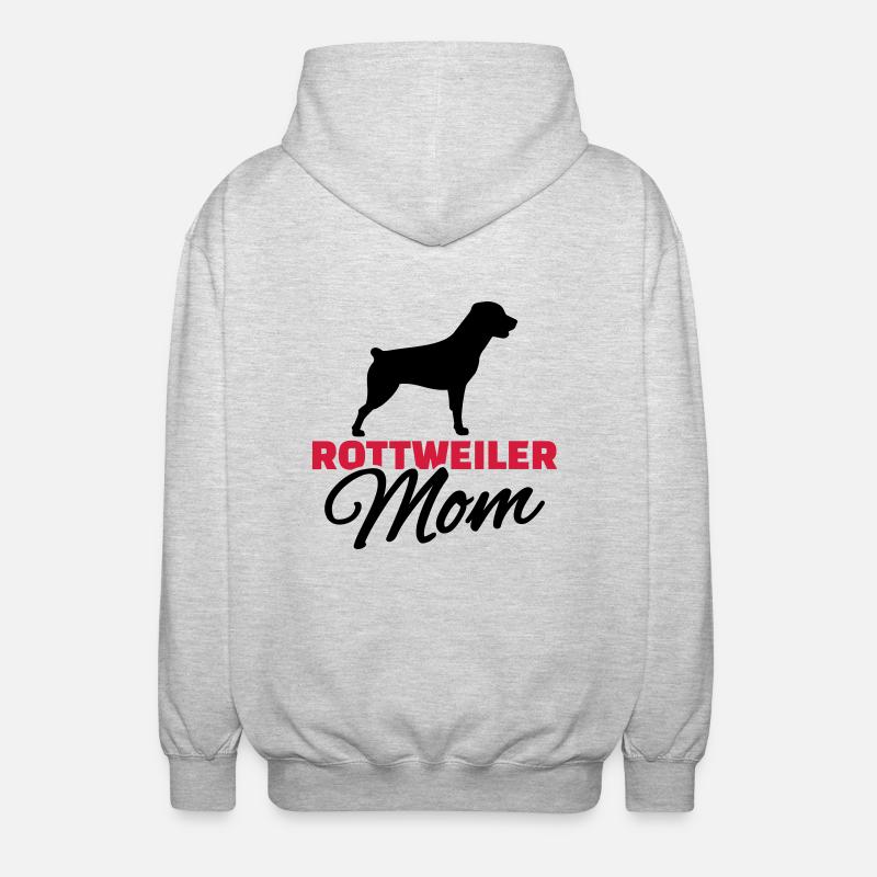 Rottweiler Mom - Unisex Hooded Jacket - light heather grey