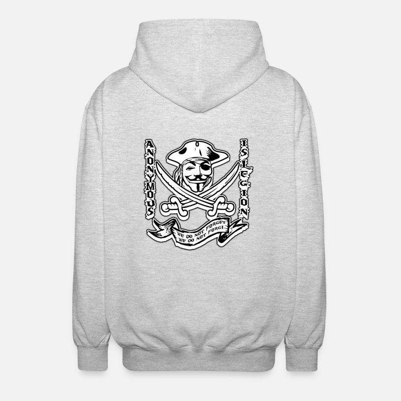anonymous is legion - Veste à capuche unisexe - gris clair chiné
