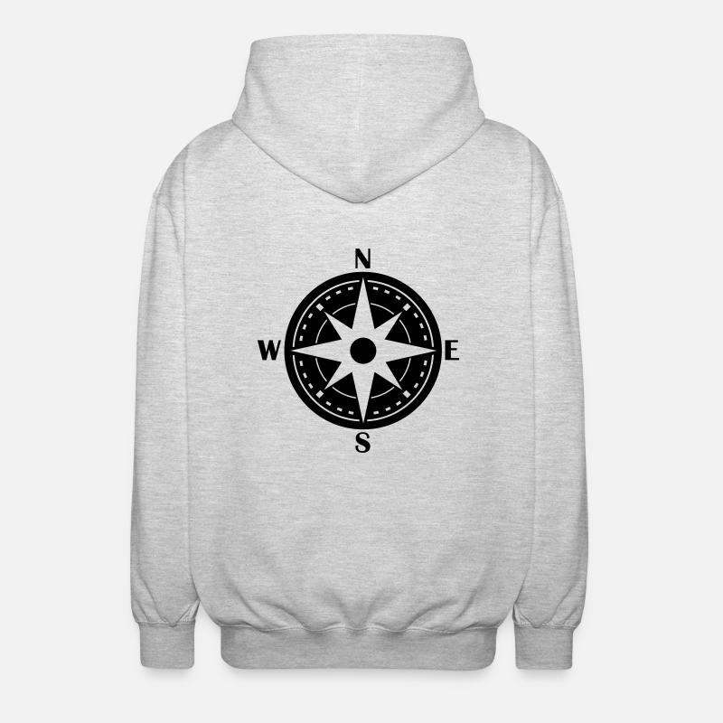 kompass_02 - Unisex Kapuzenjacke - Hellgrau meliert