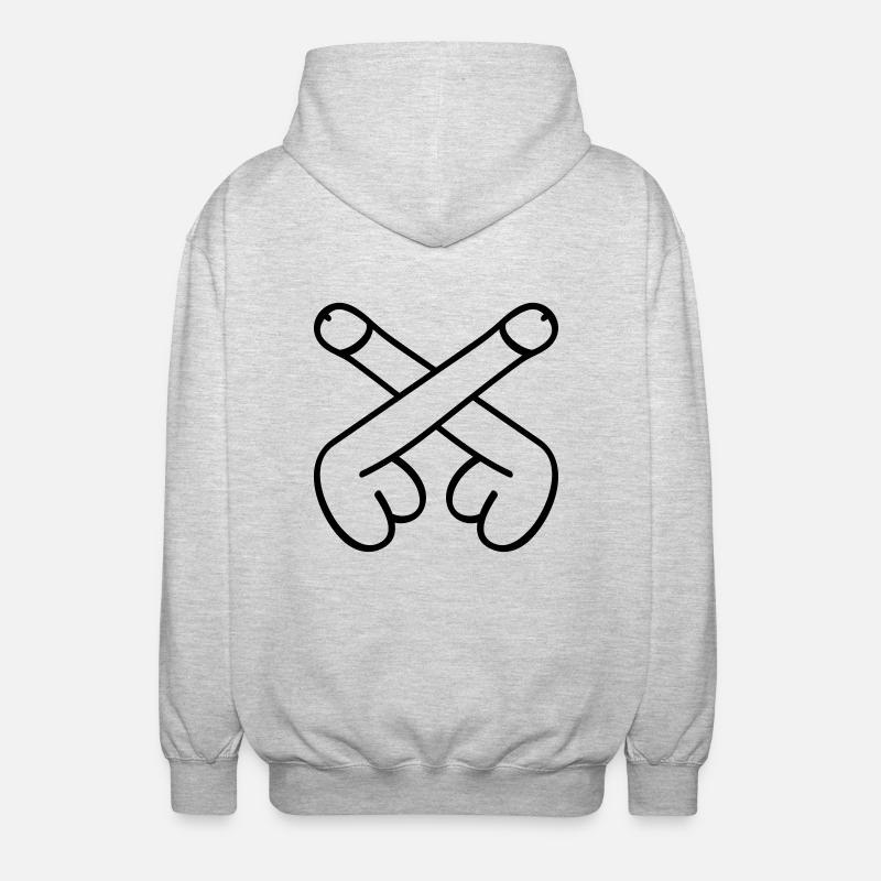 dicks symbol - Unisex Kapuzenjacke - Hellgrau meliert