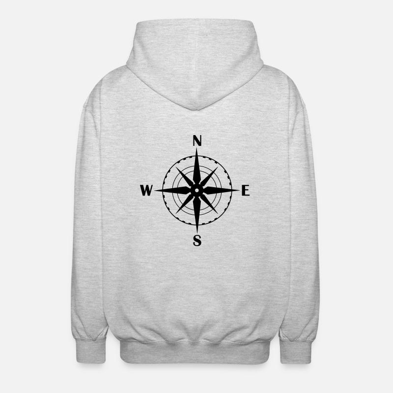 kompass_01 - Unisex Kapuzenjacke - Hellgrau meliert