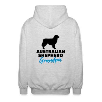 Australian Shepherd - Unisex Kapuzenjacke - Hellgrau meliert - Hinten - AI Model Male 185 light (185cm)