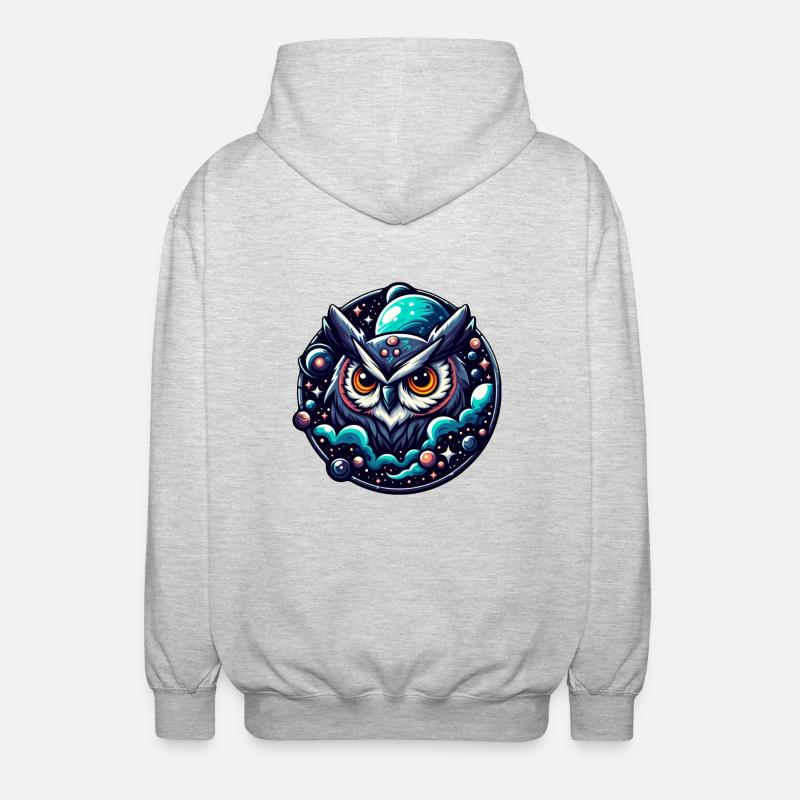 Himmlische Eule - Unisex Kapuzenjacke - Hellgrau meliert