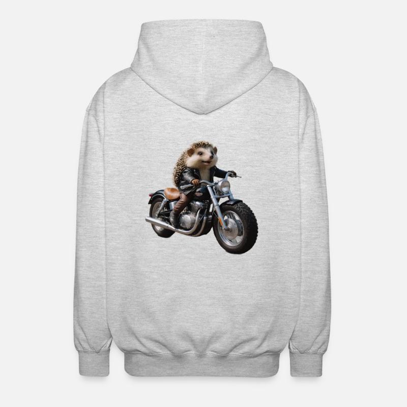 Biker-Igel - Unisex Kapuzenjacke - Hellgrau meliert