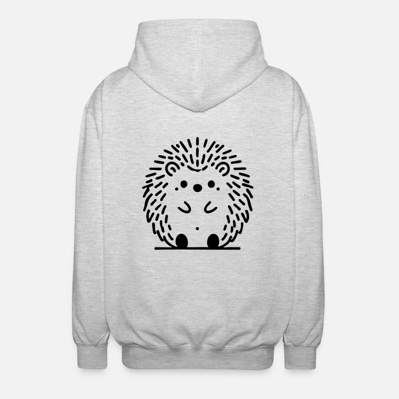 Igel Igelchen Herbst - Unisex Kapuzenjacke - Hellgrau meliert