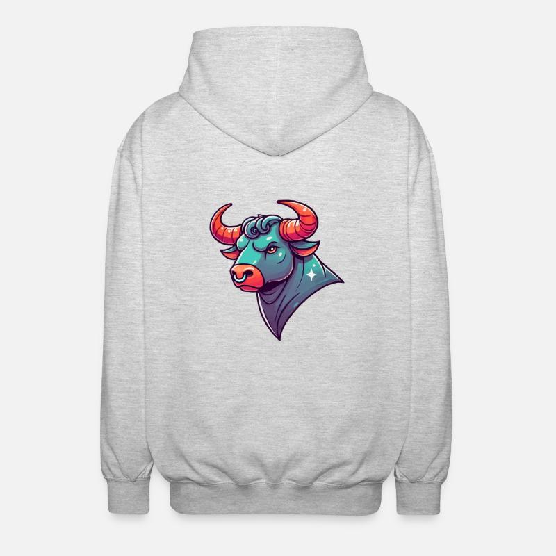 stier cartoon - Unisex Kapuzenjacke - Hellgrau meliert