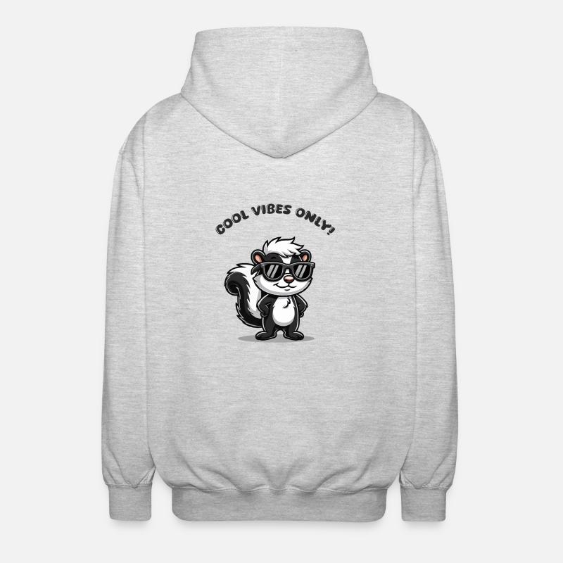 stinktier comic cool - Unisex Kapuzenjacke - Hellgrau meliert