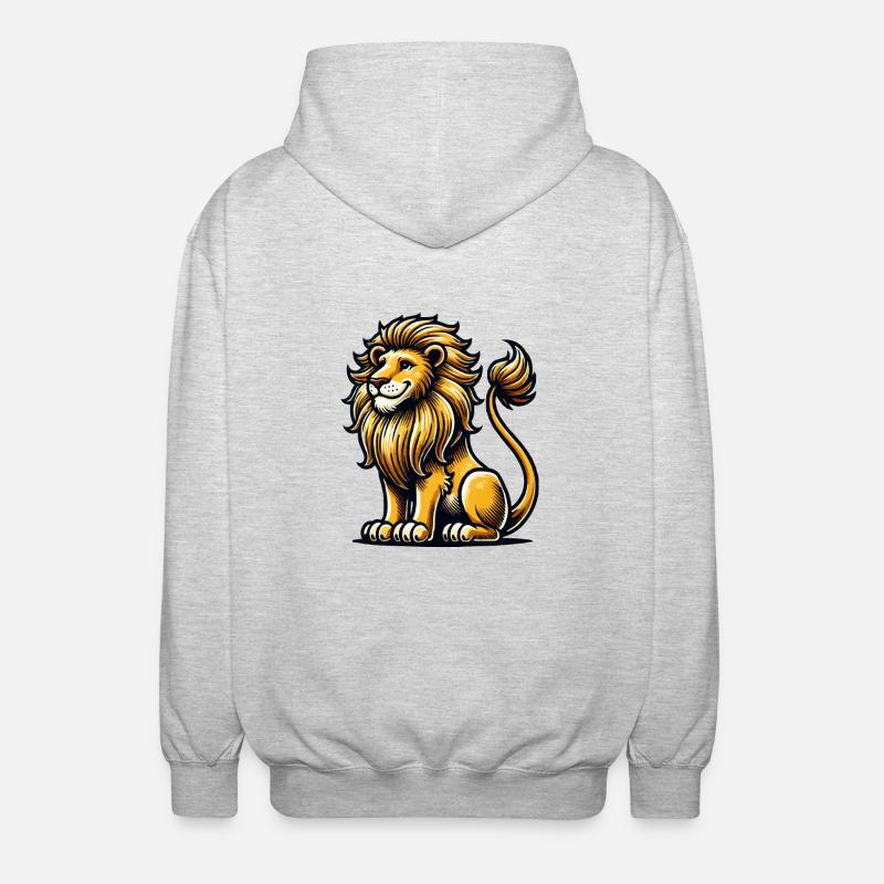 löwe - Unisex Kapuzenjacke - Hellgrau meliert