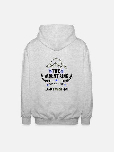 the mountains are calling 02 - Unisex Hooded Jacket - light heather grey
