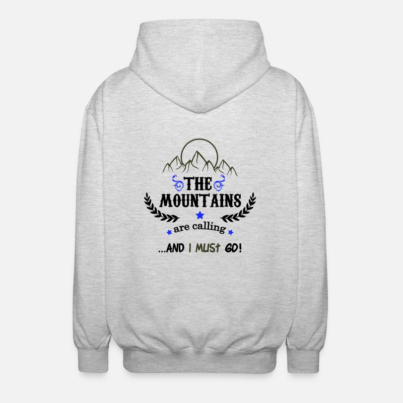 the mountains are calling 02 - Unisex Hooded Jacket - light heather grey