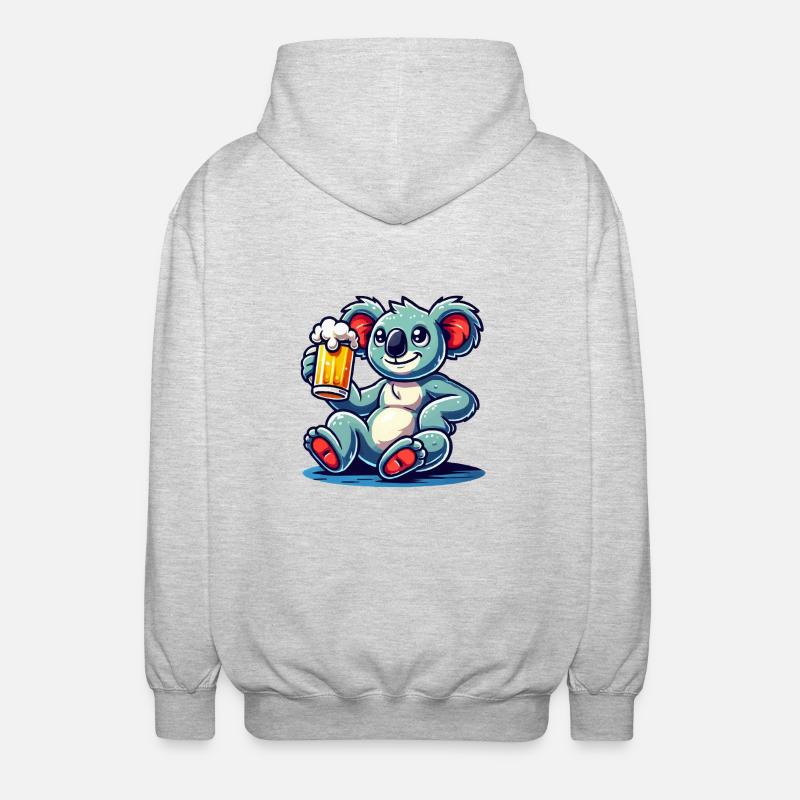 koalabär bier comic - Unisex Kapuzenjacke - Hellgrau meliert