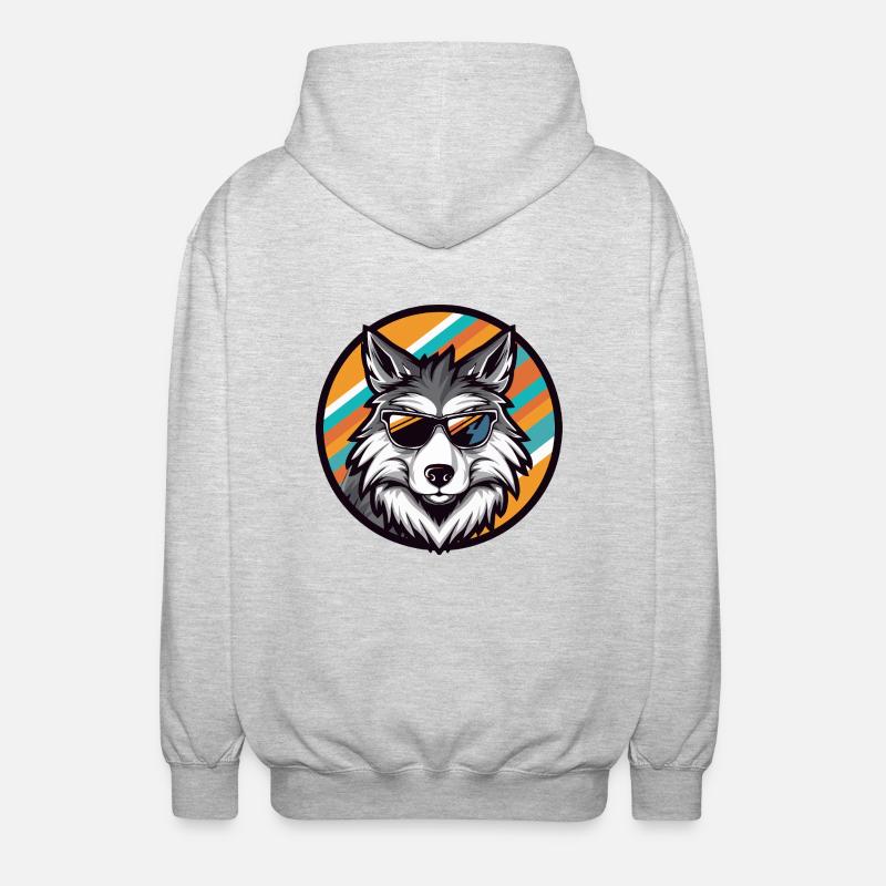 Loup Bande Dessinée Cool - Veste à capuche unisexe - gris clair chiné