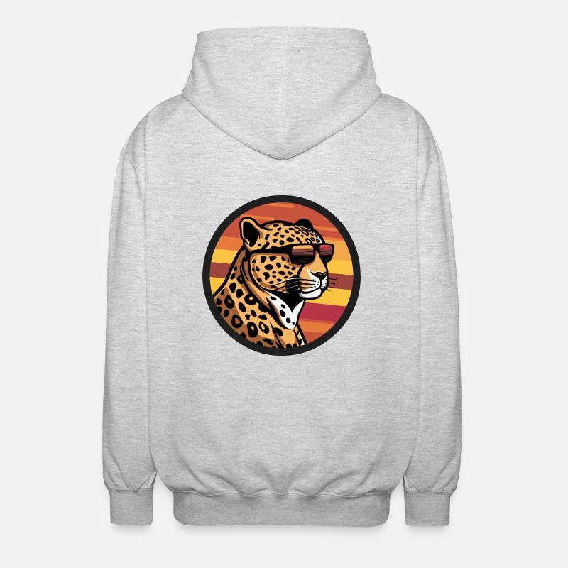 Leopard Comic Cool - Unisex Hooded Jacket - light heather grey