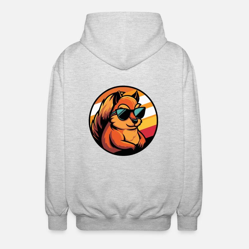 Eichhörnchen Comic Cool - Unisex Kapuzenjacke - Hellgrau meliert