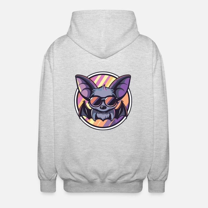 Fledermaus Cool Comic - Unisex Kapuzenjacke - Hellgrau meliert
