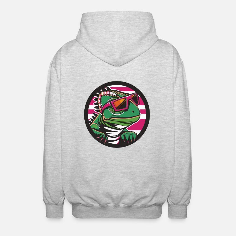 Caméléon Bande dessinée cool - Veste à capuche unisexe - gris clair chiné