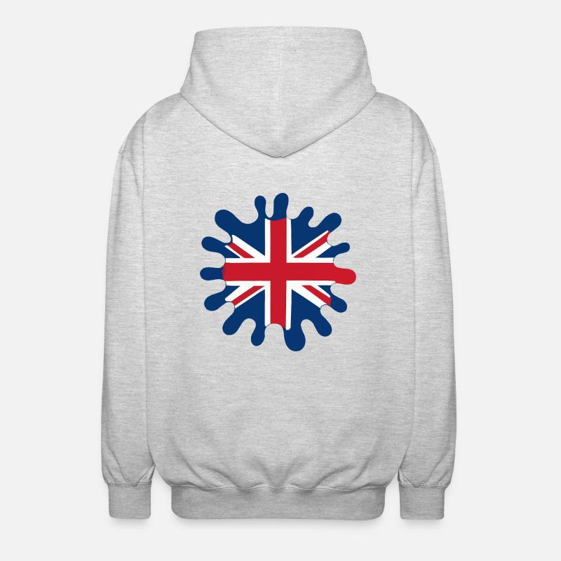Blobs de drapeau de l’Angleterre - Veste à capuche unisexe - gris clair chiné