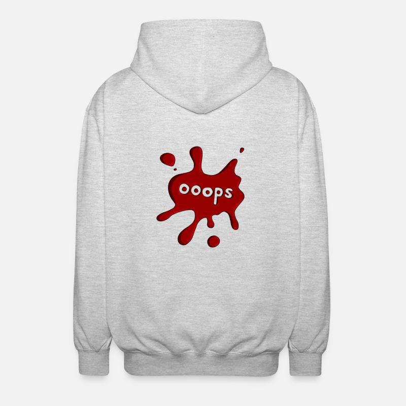 Fleck ooops dunkelrot - Unisex Kapuzenjacke - Hellgrau meliert