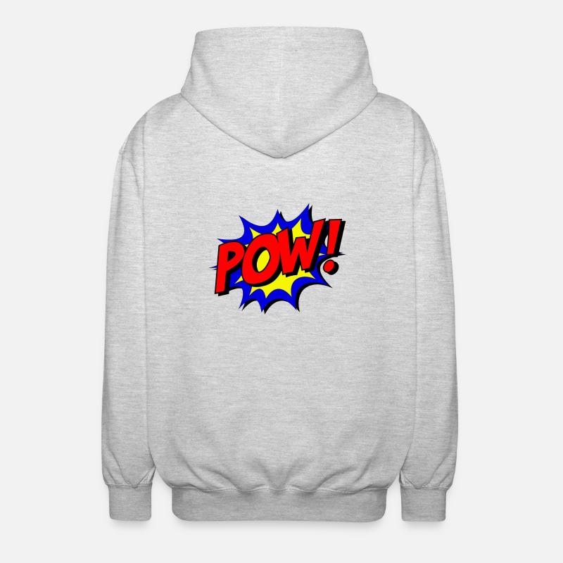 POW Design Superheld - Veste à capuche unisexe - gris clair chiné