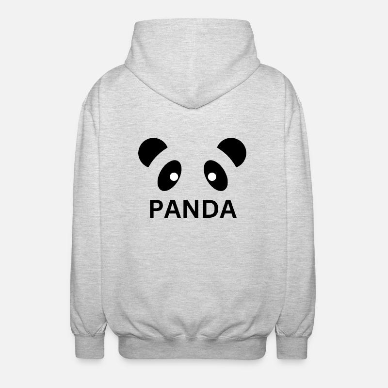 Panda Gesicht Design - Unisex Kapuzenjacke - Hellgrau meliert