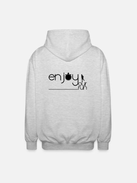 ENJOY YOUR RUN - Unisex Hooded Jacket - light heather grey