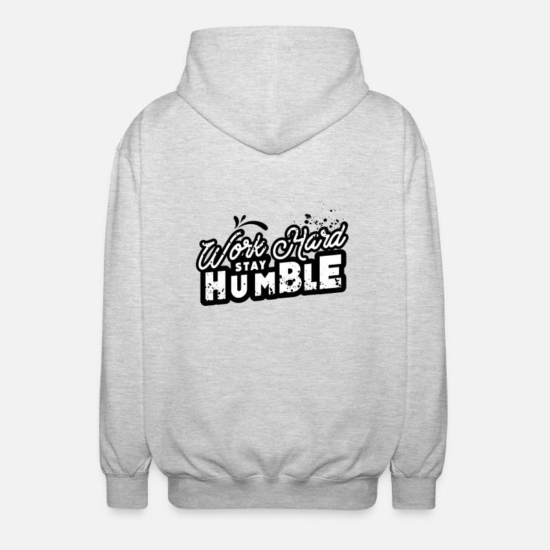 Work Hard Stay Humble - Unisex Kapuzenjacke - Hellgrau meliert