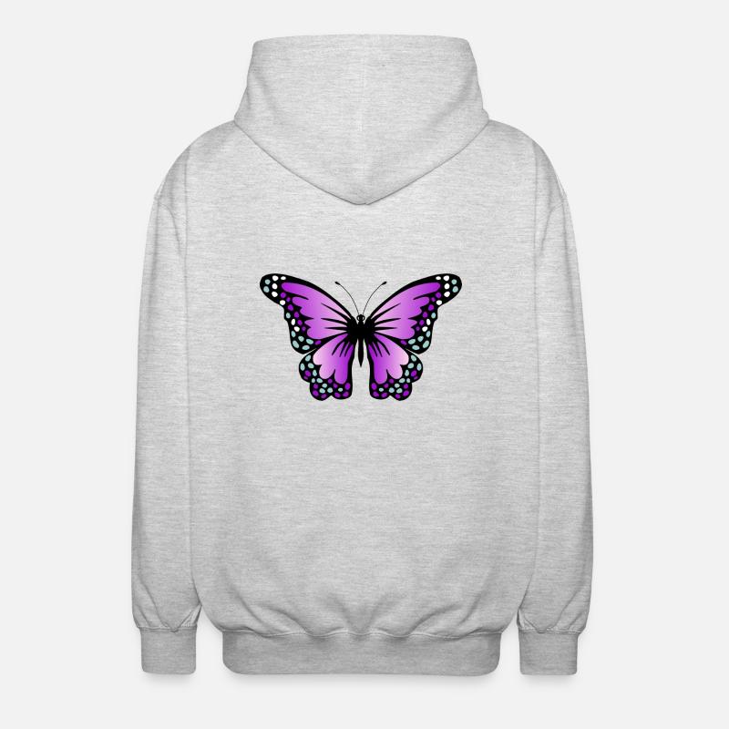 papillon - Veste à capuche unisexe - gris clair chiné