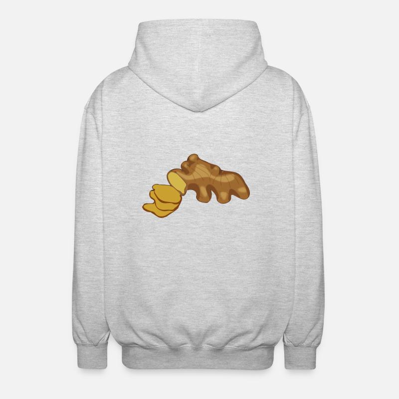 ginger ingwer veggie gemuese vegetable1 - Veste à capuche unisexe - gris clair chiné