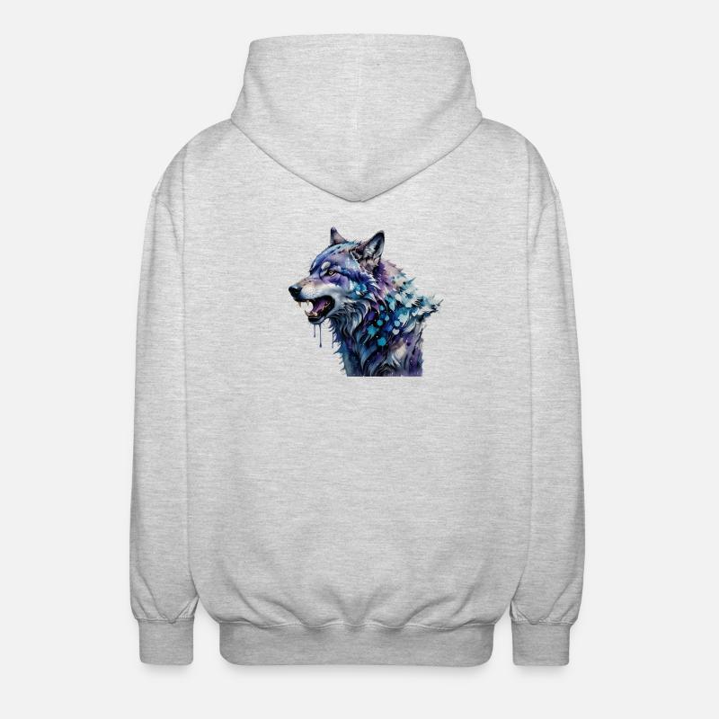 Alpha Wolf - Unisex Hooded Jacket - light heather grey