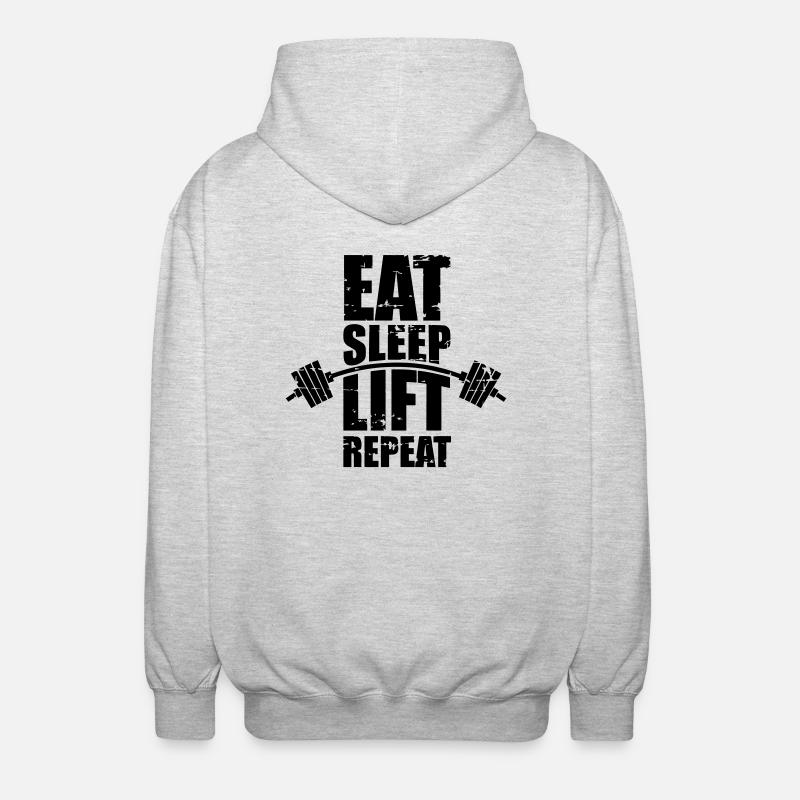 Essen Schlaf Lift - Unisex Kapuzenjacke - Hellgrau meliert