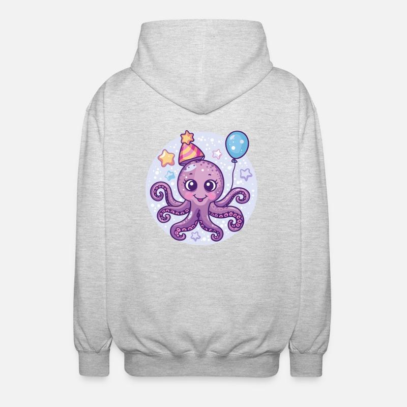 Poulpe Anniversaire Bébé - Veste à capuche unisexe - gris clair chiné