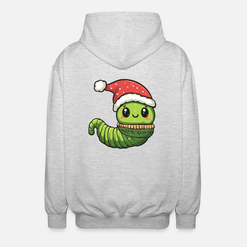 Worm Christmas Comic - Unisex Hooded Jacket - light heather grey