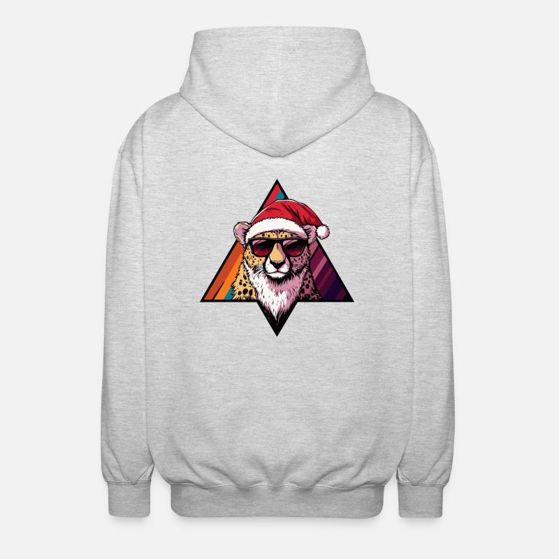 Guépard Noël cool - Veste à capuche unisexe - gris clair chiné