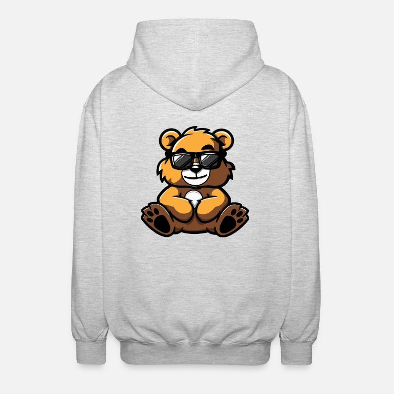 Bear Comic Cool - Unisex Hooded Jacket - light heather grey