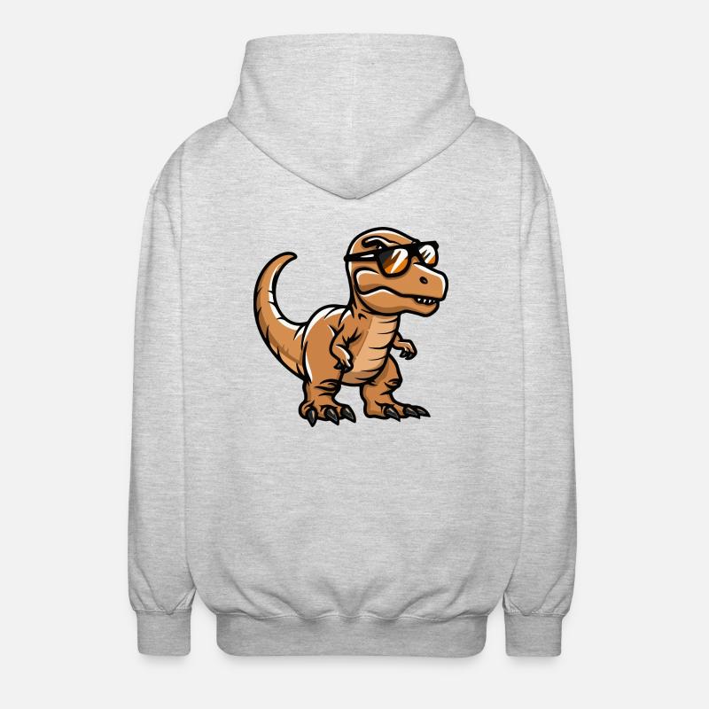 Dinosaur T-Rex Comic Cool - Unisex Hooded Jacket - light heather grey