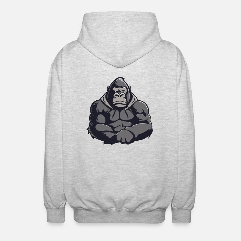Gorilla Comic - Unisex Kapuzenjacke - Hellgrau meliert