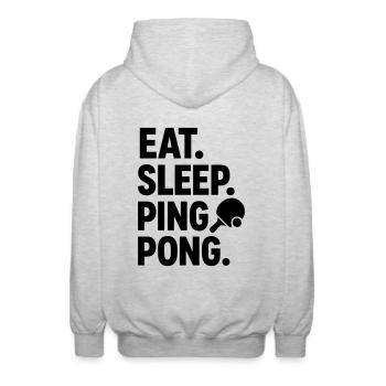 Tischtennis Ping Pong Ping-pong pingpong - Unisex Kapuzenjacke - Hellgrau meliert - Hinten - AI Model Male 185 light (185cm)