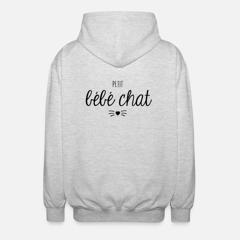 Petit bébé chat - Veste à capuche unisexe - gris clair chiné