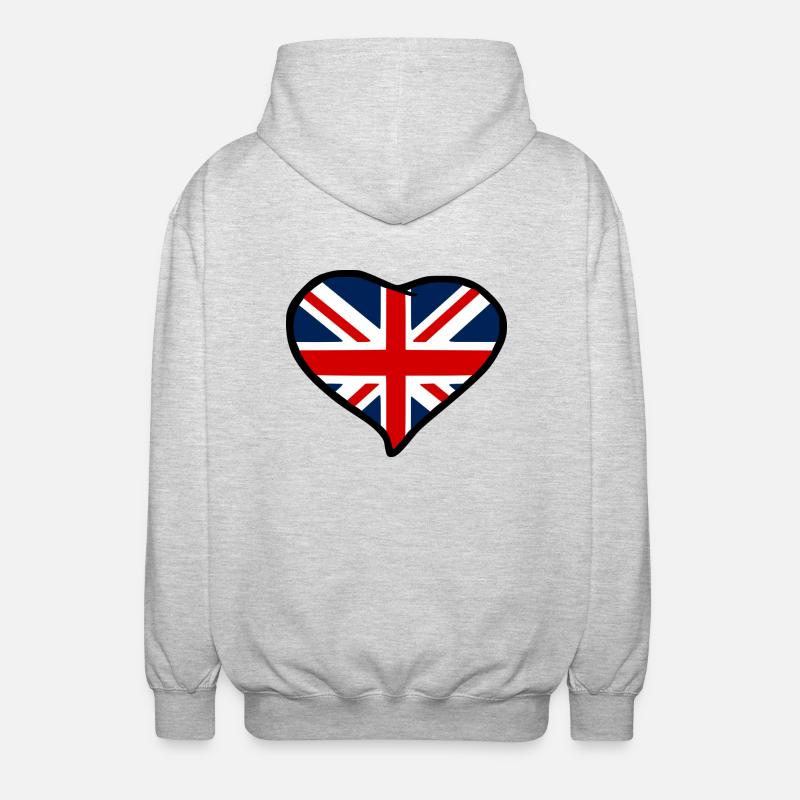 Union Jack - Veste à capuche unisexe - gris clair chiné