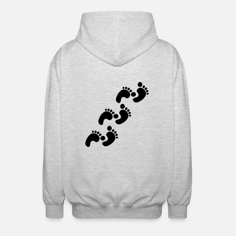 footprints - Veste à capuche unisexe - gris clair chiné