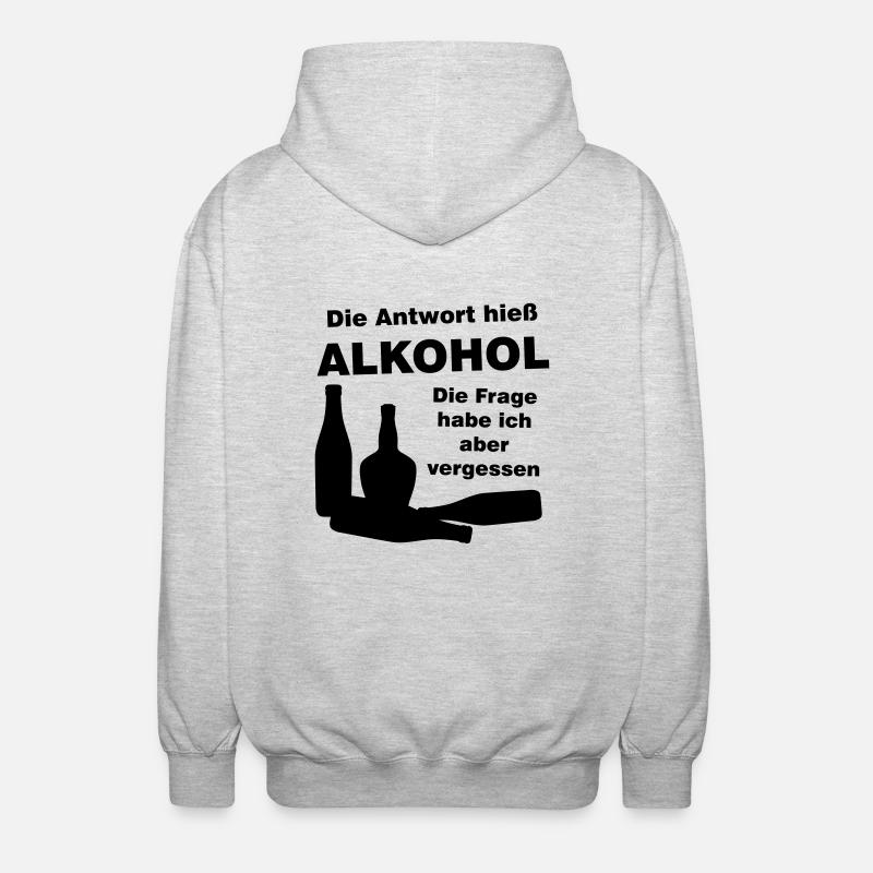 alkohol - Unisex Kapuzenjacke - Hellgrau meliert