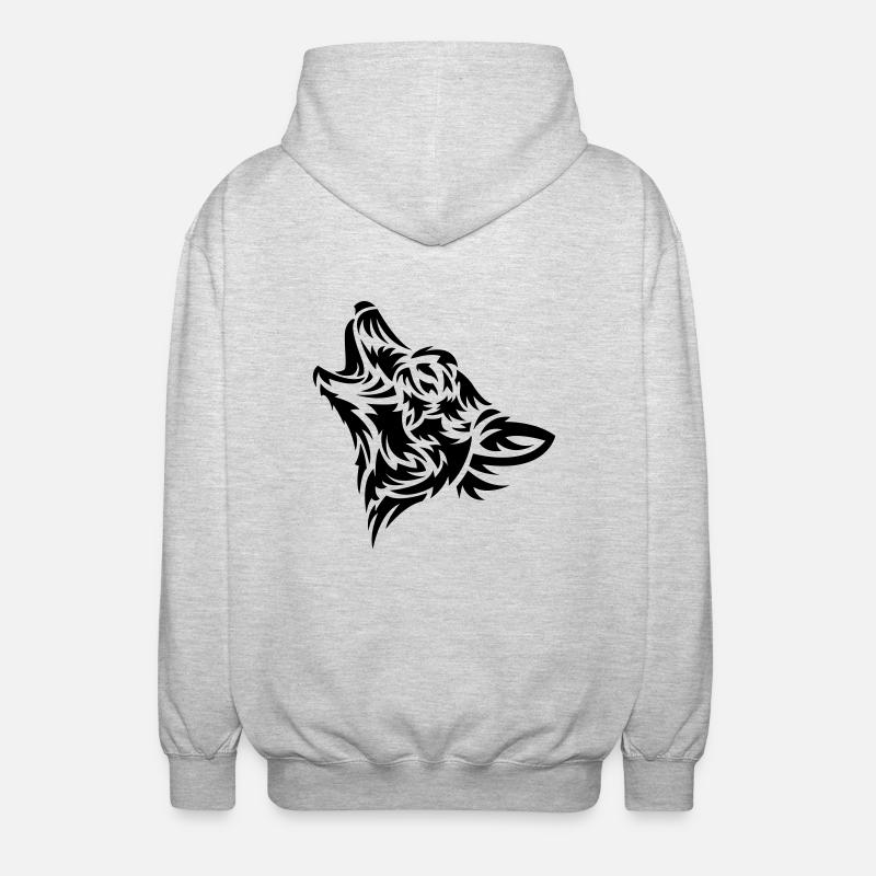 Wolf Tribal - Unisex Kapuzenjacke - Hellgrau meliert
