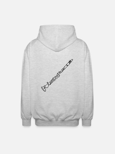 klarinette - Unisex Kapuzenjacke - Hellgrau meliert