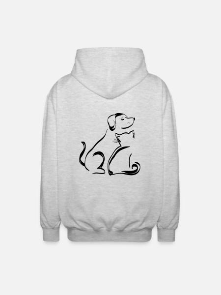 dog - Unisex Hooded Jacket - light heather grey