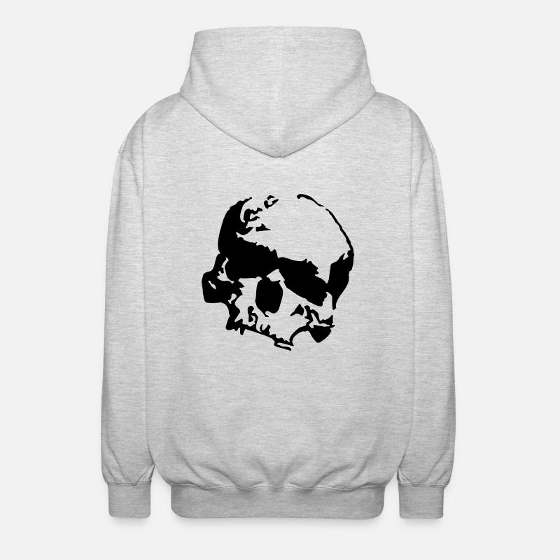 RS Skull - Unisex Kapuzenjacke - Hellgrau meliert